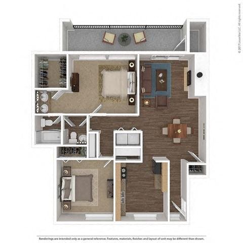 2 Bed, 1.5 Bath, 1120 sq. ft. B1 -Henley